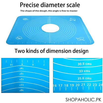 Silicone Baking Mat With Measurements Heat Resistant Cookie Sheet Oven Liner | Non Stick Flour Rolling Mat | Baking Mat Kneading Dough Pad (Random Color)