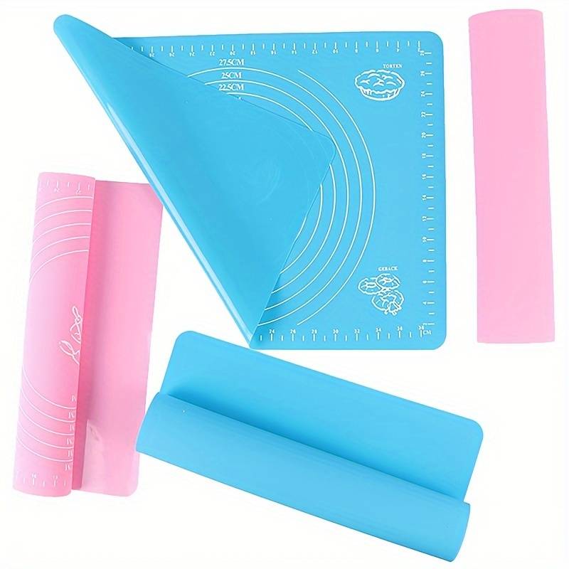 Silicone Baking Mat With Measurements Heat Resistant Cookie Sheet Oven Liner | Non Stick Flour Rolling Mat | Baking Mat Kneading Dough Pad (Random Color)