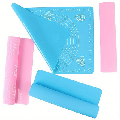 Silicone Baking Mat With Measurements Heat Resistant Cookie Sheet Oven Liner | Non Stick Flour Rolling Mat | Baking Mat Kneading Dough Pad (Random Color)