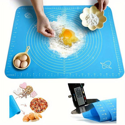 Silicone Baking Mat With Measurements Heat Resistant Cookie Sheet Oven Liner | Non Stick Flour Rolling Mat | Baking Mat Kneading Dough Pad (Random Color)