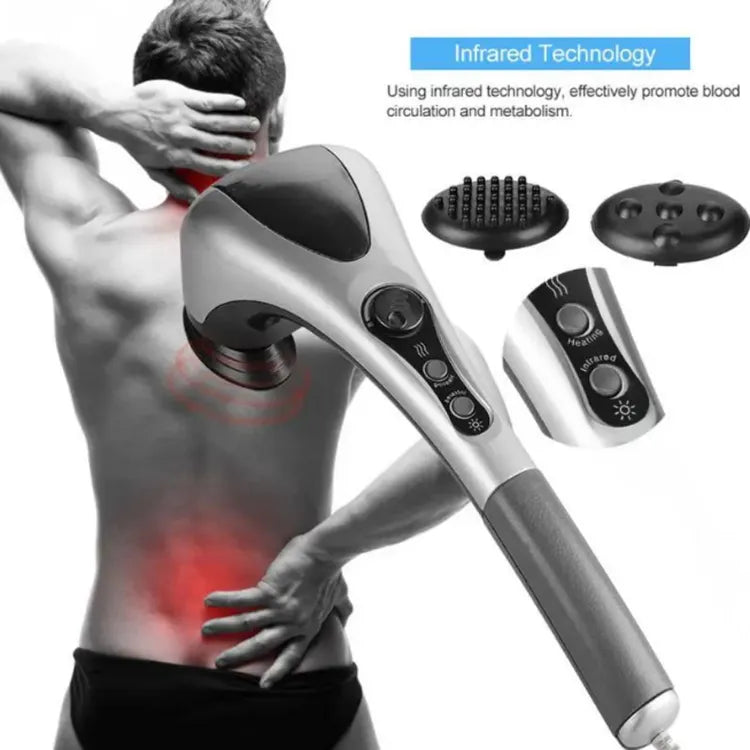 Branded Double Head Full Body Massager Machine Variable Speed Far Infrared | Electric Facial Deep Tissue Fitness Massage Stick – Head Neck Waist Leg Muscles Pain Relief Massage Hammer – Handheld Deep Tissue massager