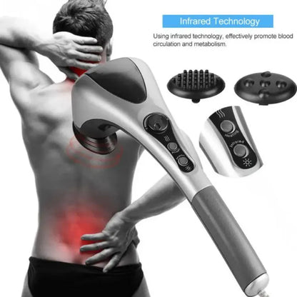Branded Double Head Full Body Massager Machine Variable Speed Far Infrared | Electric Facial Deep Tissue Fitness Massage Stick – Head Neck Waist Leg Muscles Pain Relief Massage Hammer – Handheld Deep Tissue massager