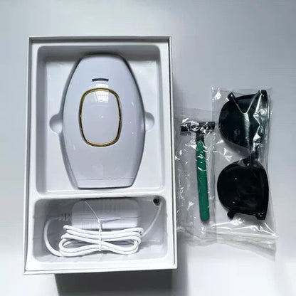 IPL Laser Hair Removal Handset System for Women & Men with Razor & Safety Glasses