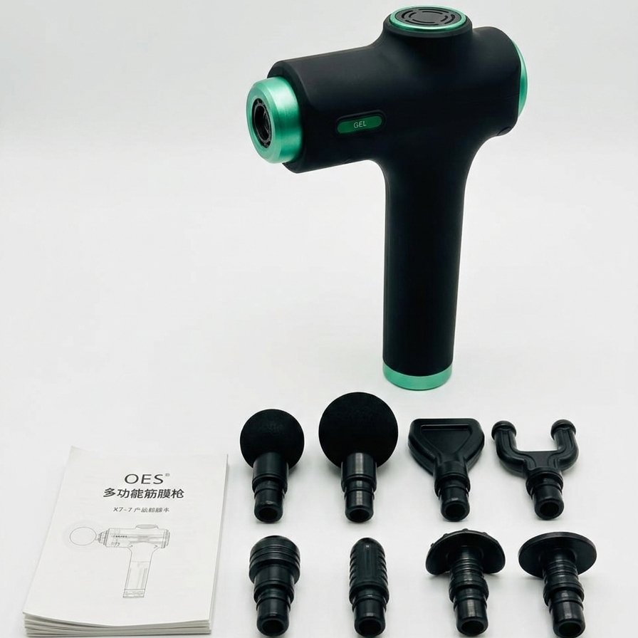 8 in 1 Multifunction Muscle Massage Gun – Deep Tissue Percussion Massager with 8 Interchangeable Heads