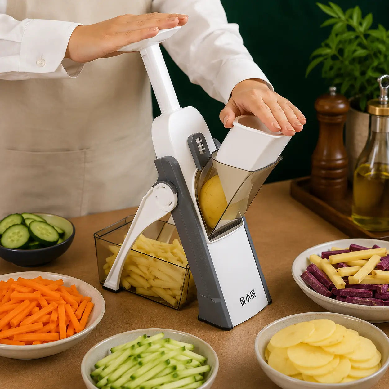 Adjustable Vegetable Slicer & Mandoline Cutter - قطاعة خضار متعددة الاستخدامات قابلة للتعديل (مندولين)