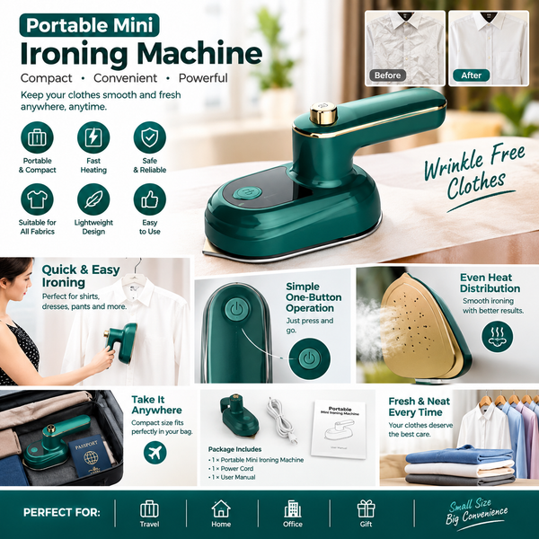 Portable Mini Travel Clothes Iron | مكواة ملابس صغيرة ومحمولة للسفر