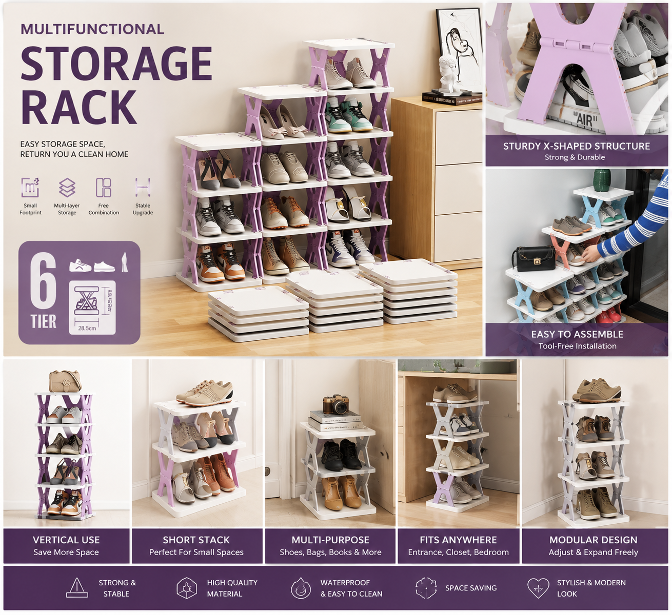 6 Layer Storage Organizer Rack | رف تنظيم وتخزين 6 أدوار